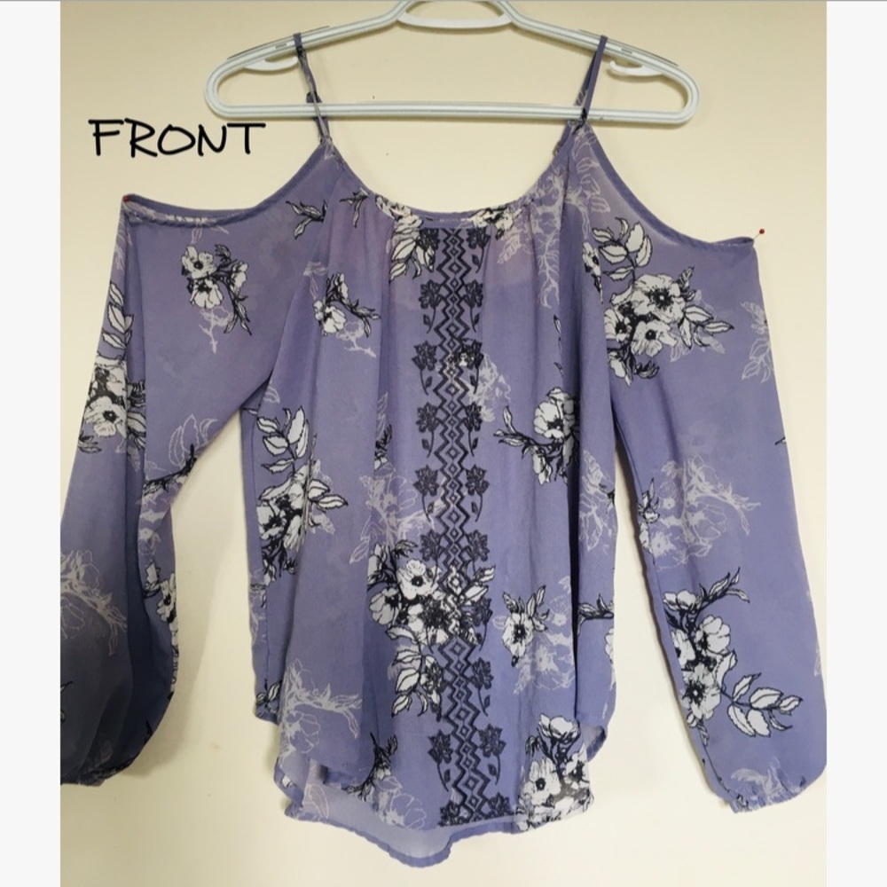 Floral Cold Shoulder Top💜🌼